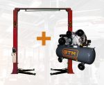 Набір для автомайстерні: Підйомник автомобільний 2-х стійковий 4т 220В GTM + Компресор 100л GTM