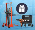 Гідравлічний штабелер GTM SFH2016E 2000 кг 1.6 м + Подарунок: Акумуляторний дриль-шурупокрут GTM DS12/30