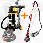 Набір для будівельника: Пилосос будівельний GTM JN 508 + Шліфмашина для стін та стелі GTM SZB-225FV-2