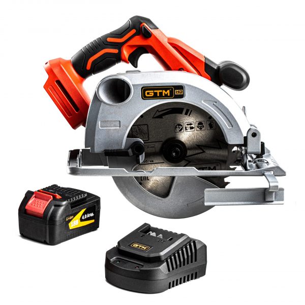 Акумуляторна Циркулярна Пила GTM CS18/165BL 18В з Безщітковим Двигуном та Глибиною Пропилу 55 мм