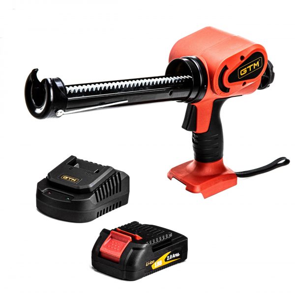 Акумуляторний Пістолет для Герметика GTM GGC18/150 18В 310мл з Регулюванням Швидкості та Комплектом Акумулятор + Зарядка