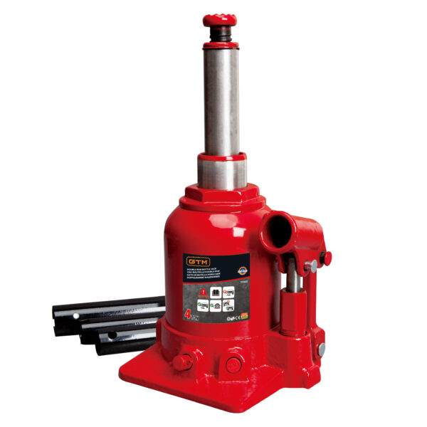 Домкрат гідравлічний бутилковий 4т GTM TF0402 150-370мм двохштоковий
