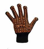 Рукавички трикотажні чорні ТМ GTM LUX помаранчева ПВХ крапка розмір 10 - Зображення 3