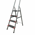 Стремянка на 4 сходинки алюмінієва драбина GTM KMH0104BP верх.сх. 0.86м сходинки 13см. анодований алюміній
