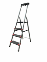 Стремянка на 4 сходинки алюмінієва драбина GTM KMH0104BP верх.сх. 0.86м сходинки 13см. анодований алюміній