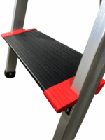 Стремянка на 4 сходинки алюмінієва драбина GTM KMH0104BP верх.сх. 0.86м сходинки 13см. анодований алюміній - Зображення 2