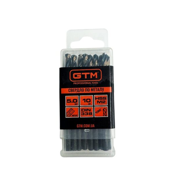 Свердло GTM EM2-050K 5 мм HSS 10шт з подвійним покриттям