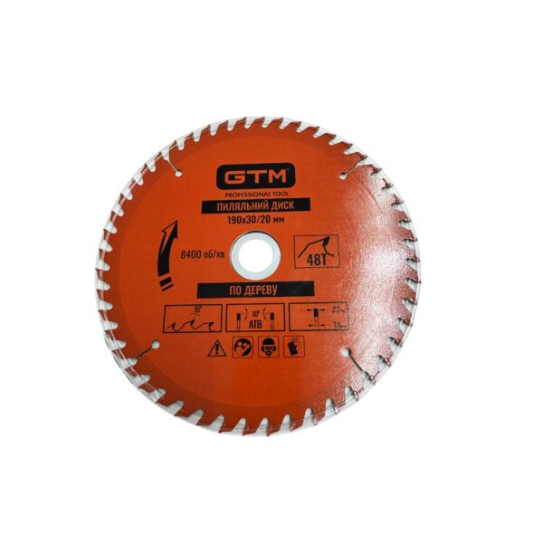 Диск пиляльний GTM SBW-19048 190*30*z=48 по дереву