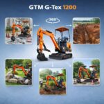 Гусеничний мініекскаватор GTM G-Tex 1200 інфографіка