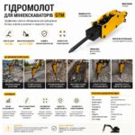 Гідромолот для мініекскаваторів GTM