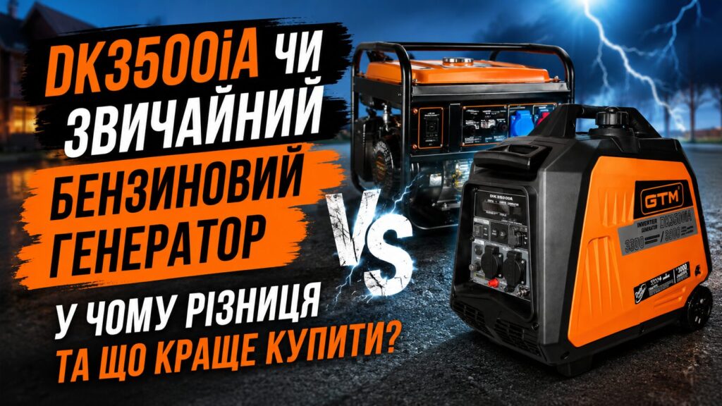 Генератор GTM DK3500iA чи звичайний бензиновий генератор: у чому різниця та що краще купити?