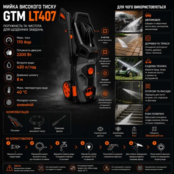 Мийка високого тиску GTM LT407
