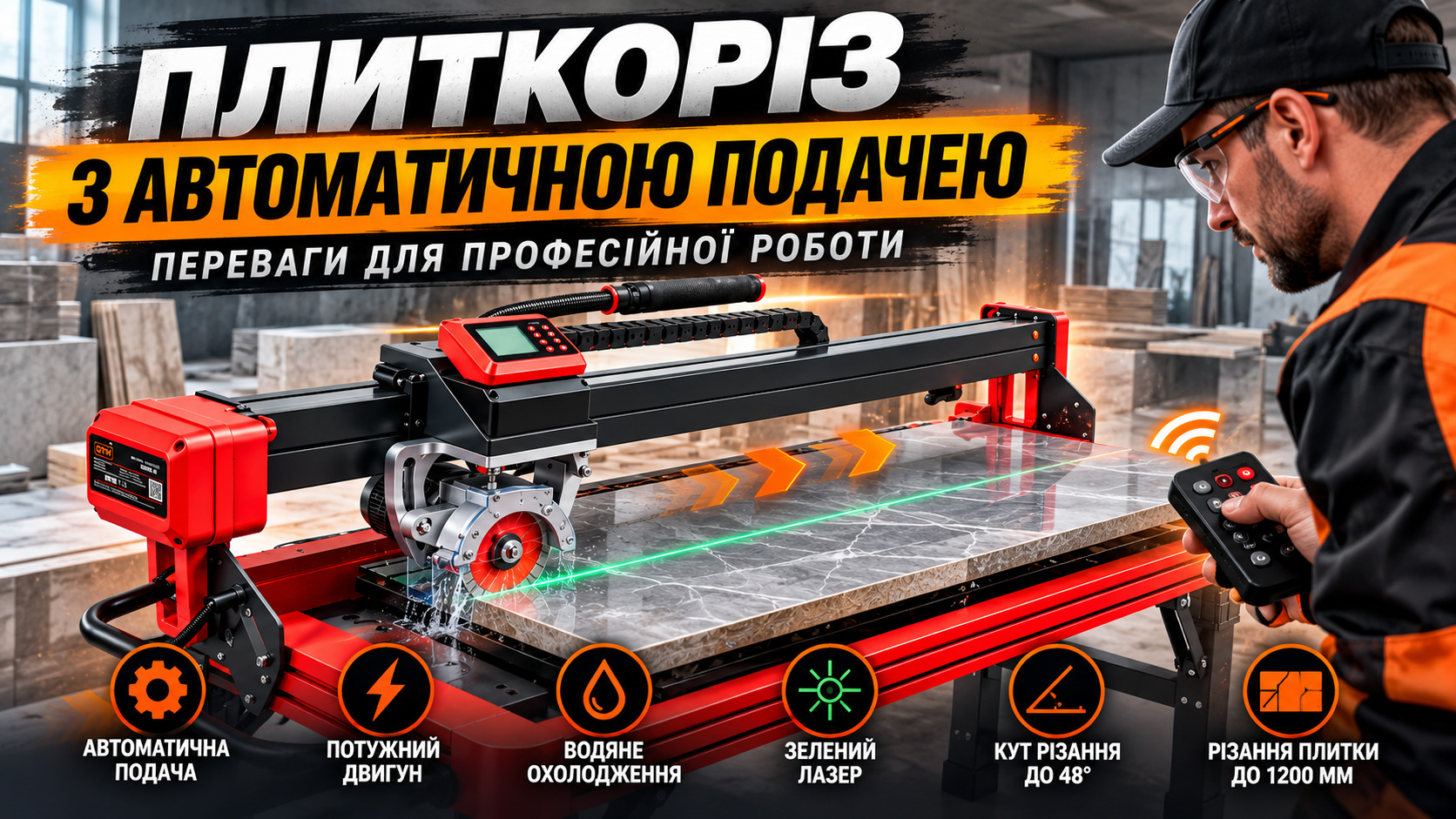 Плиткоріз з автоматичною подачею: переваги для професійної роботи